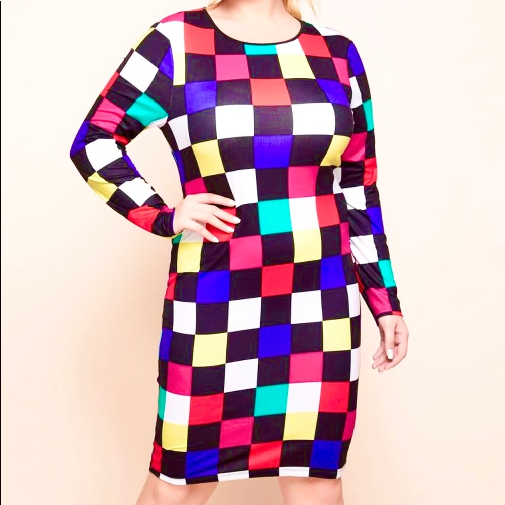 Multi Printed BodyCon Dress